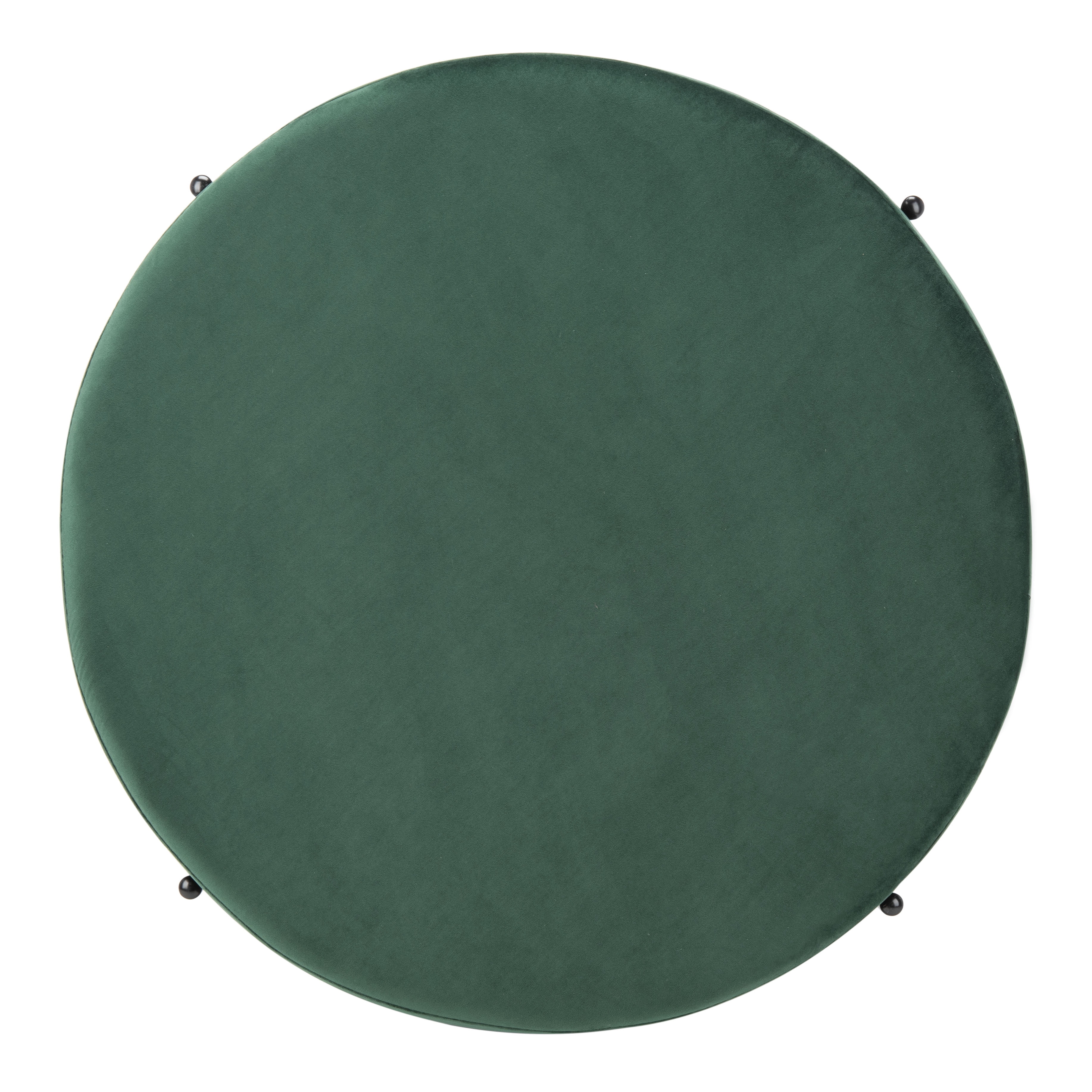 SAFAVIEH Lisbon Modern Glam Round Cocktail Ottoman, Malachite Green