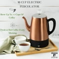 thumbnail image 5 of pupikeji 10 Cup Copper Percolator Coffee Pot Electric, Stainless Steel Coffee Percolator Electric With Keep Warm Function, Classic Perculator Pot With Removable Basket for Home or Office, 5 of 16
