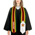 thumbnail image 3 of More design Graduation shawl Zimbabwe Flag & United States Flag Stole Sash Honor Study Aboard International Students, 3 of 10