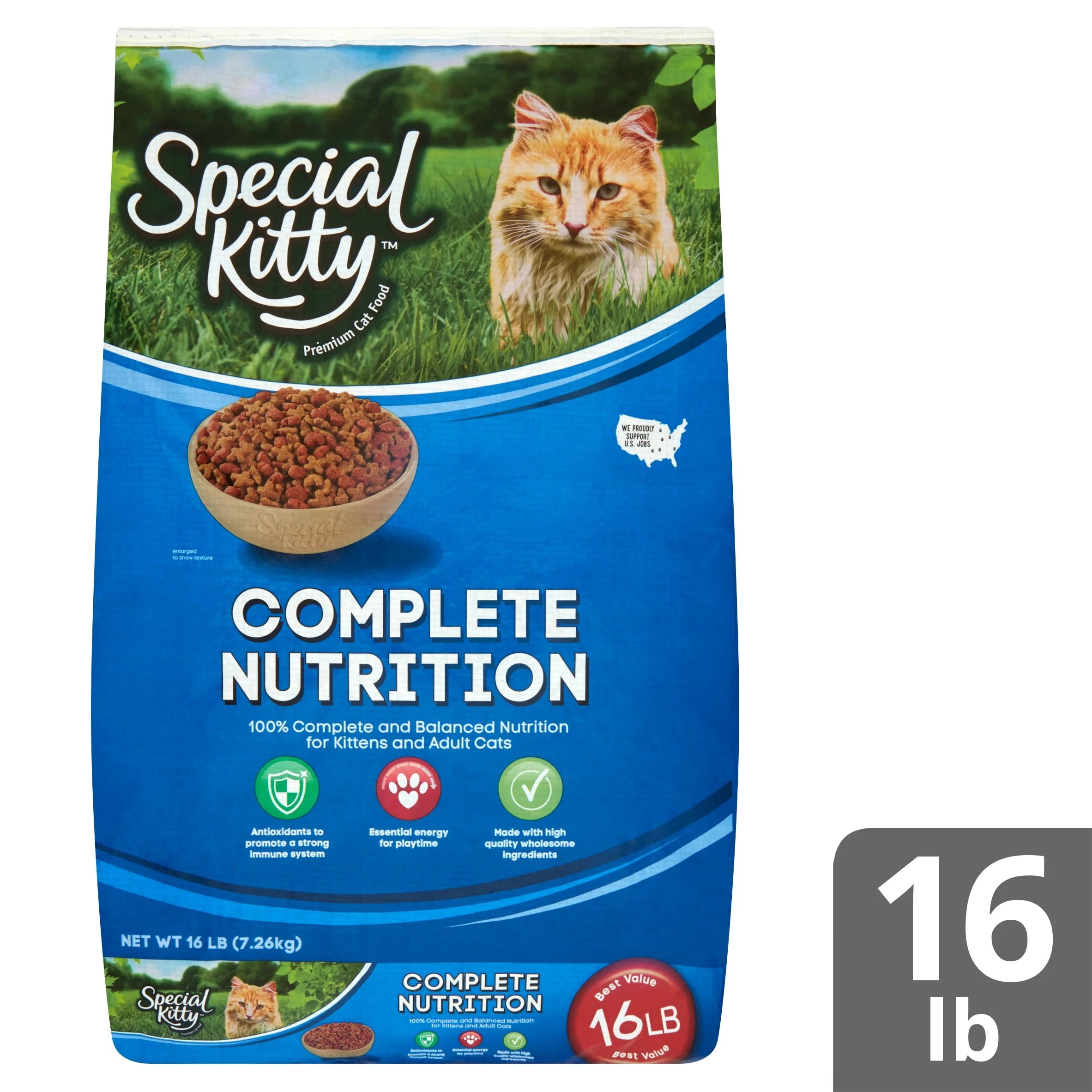 Special Kitty Complete Nutrition Premium Dry Cat Food, Poultry Flavor, 16 lb