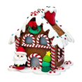 thumbnail image 3 of Light Up Gingerbread Themed House Ornament, PVC Warm LED Hanging Decoration for Christmas Tree, Tabletop Mantel Shelf Christmas Village Home Holiday Display, 3 of 7