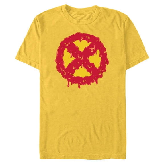 Marvel Melting X-Men Logo Paint Drip - Short Sleeve Blended T-Shirt for Adults - Customized-Yellow