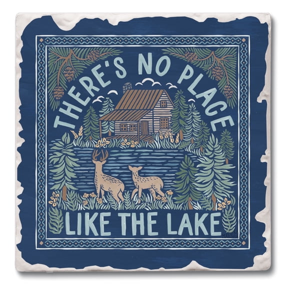 Thirstystone "Lake Place" Single Tumbled Tile Stone Coaster