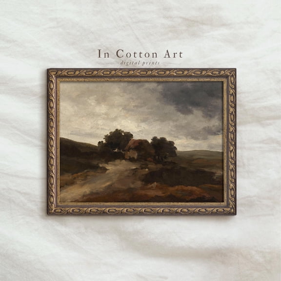 Moody Landscape / Rustic Farmhouse Art Print / Antique Country Art | P71 UNFRAMED Poster, Wall Art for Decor, Present, 8x12