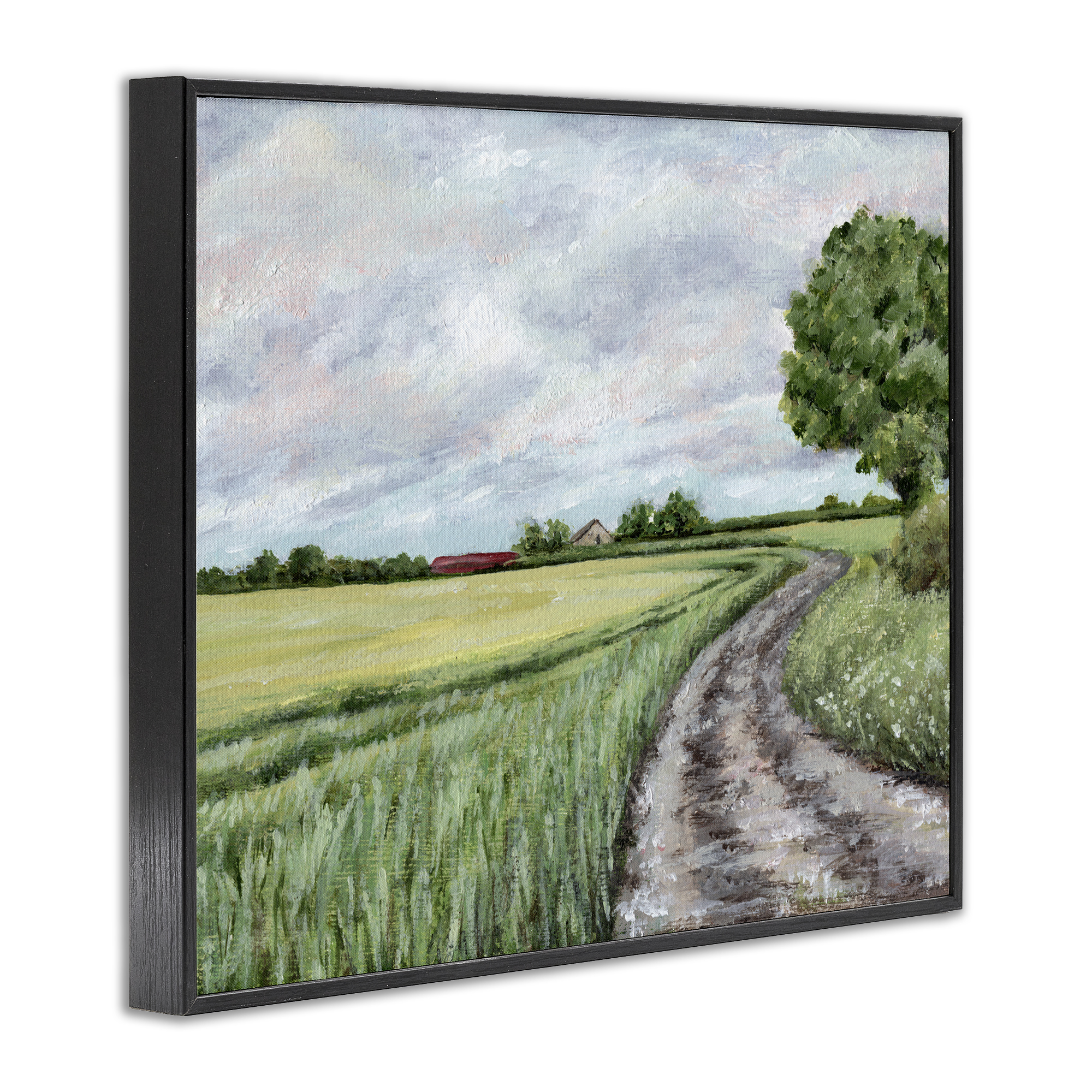 Winding Country Roads Black Framed Giclee Art, design by Leah Noel Art