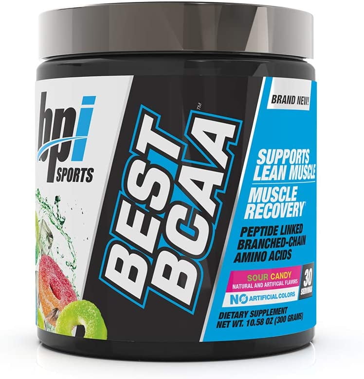 BPI Sports Best BCAA - BCAA Powder - Branched Chain Amino Acids - Muscle Recovery - Muscle Protein Synthesis - Lean Muscle - Improved Performance – Hydration – Sour Candy - 30 Servings - 10.58 oz