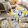 thumbnail image 6 of Summer Lemon Large Area Rugs for Bedroom Living Room, Soft Non Slip Carpet Bedside Rug, Spring Pastoral Watercolor Fruit Blue Yellow Round Floor Cover Kitchen Accent Rug 6' for Dining Room/Office, 6 of 9