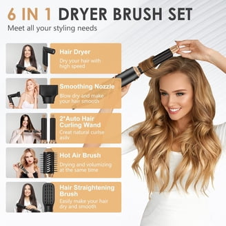 Air Styler 6 In 1 Hair Dryer Brush With Auto Curling Wands,320 Millions Negative Ionic Hair Blow Dryer Brush Set With Curl Straighten, Volumise, Smooth, Styling Tools Hot Brushes For Styling,gold P 49929306