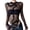 S, variant on Women's Graphics Snake Sheer Mesh Long Sleeve Bodysuit Tops See Through Jumpsuit Leotard Clubwear