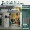 thumbnail image 5 of Outdoor Waterproof Garden Tool Storage Sheds with Metal Foundation with Floor Frame, Tool Shed with Lockable Hinged Doors & Air Vents, Storage House Waterproof for Backyard, Lawn, 5 of 9
