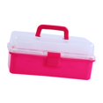 thumbnail image 3 of Organizador multiusos, contenedor con cerradura, contenedor de almacenamiento con asa, caja de almacenamiento para arte y artesanía, estuche para Kits Rosa, 3 of 10