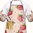 thumbnail image 2 of Strawberry Plants Fruit Heart Beige Pattern Apron-Garden Aprons for Women with Pockets-Cotton Linen Waterproof Kitchen Cooking Gardening Aprons Adjustable for Kitchen,Cooking,BBQ and Salon 33x27 Inch, 2 of 7