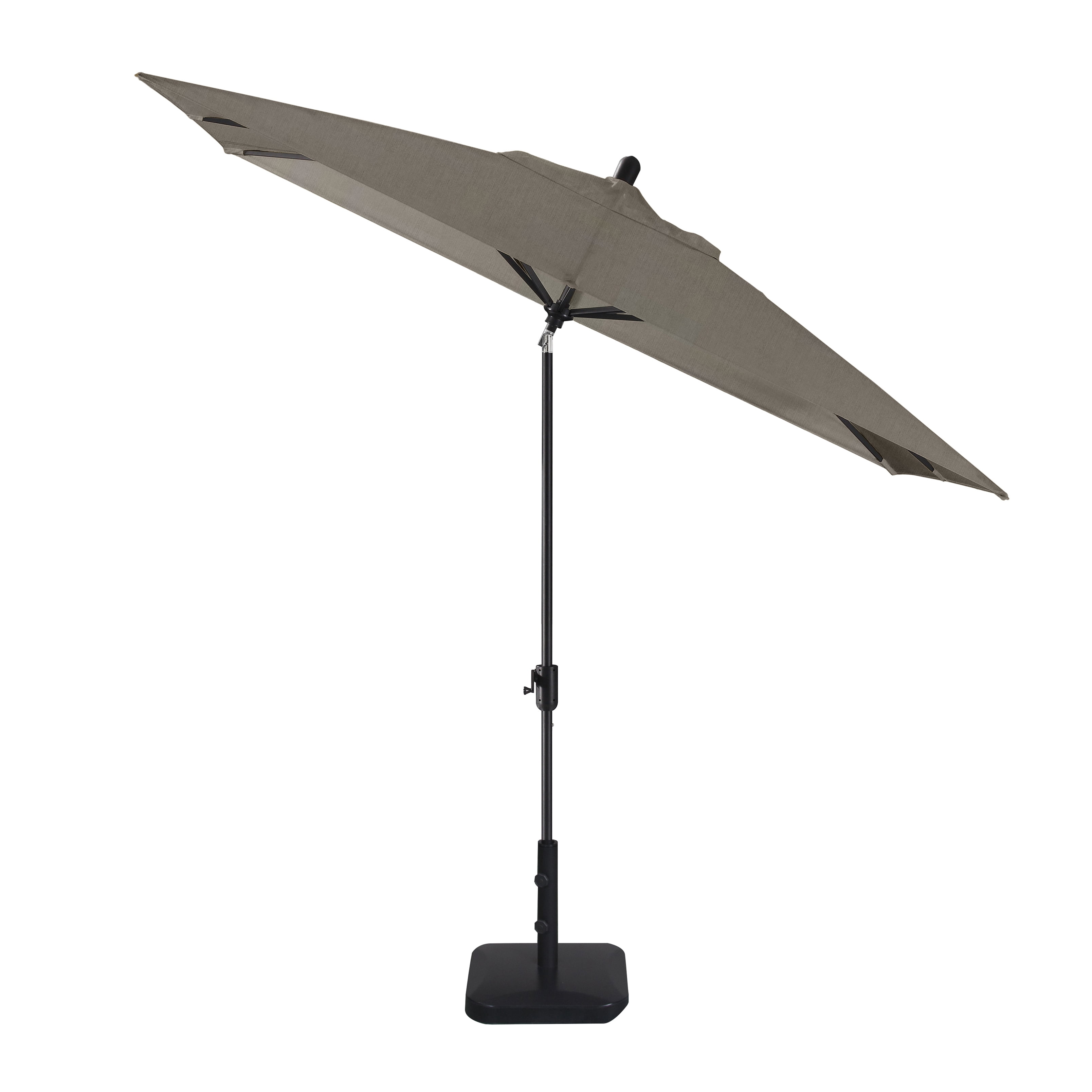 Amauri Outdoor Living - Laguna Cove 10' x 6.5' Rect Auto TiltMarket Umbrella, Black Sapphire Frame, Sunbrella Graphite Shade