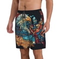 thumbnail image 2 of Zufioo Stained Glass Eagle USA for Men's Casual Beach Shorts, Sports Fitness Quick-drying Drawstring Shorts with Pockets for Home Wear-3X-Large, 2 of 6