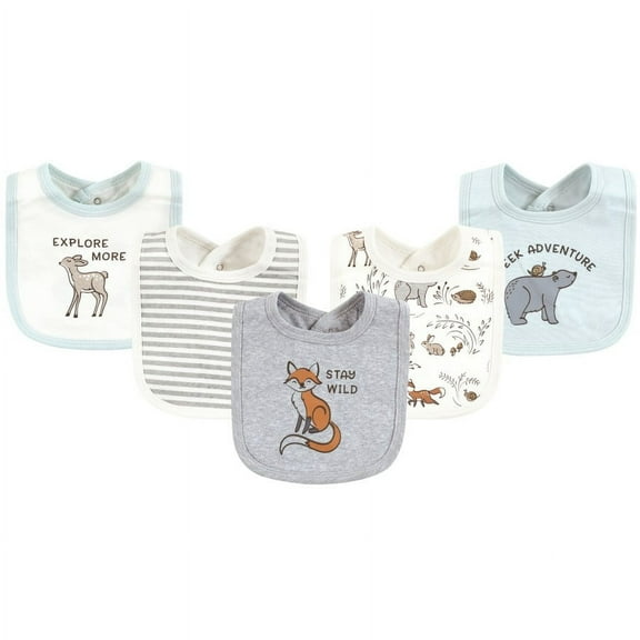 Touched by Nature Unisex Baby Organic Cotton Bibs, Dreamy Woodland, One Size