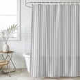 thumbnail image 6 of Gray Stripes Shower Curtain Set - Small 36" x 72" Washable Bathtub Curtain with 12 Hooks, Vintage Minimalist Lines Texture Waterproof Fabric Stall Shower Curtains for Bathroom/Bathtub Décor, 6 of 6