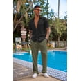 thumbnail image 2 of COOFANDY Men Sets Outfits 2 Piece Beach Wedding Shirts Casual Loose Pants, 2 of 5