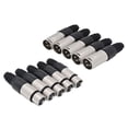 thumbnail image 1 of 10pcs 3 Pin Xlr Solder Type Connector 5 Male + 5 Female Plug Cable Connector Microphone Audio Socke, 1 of 5