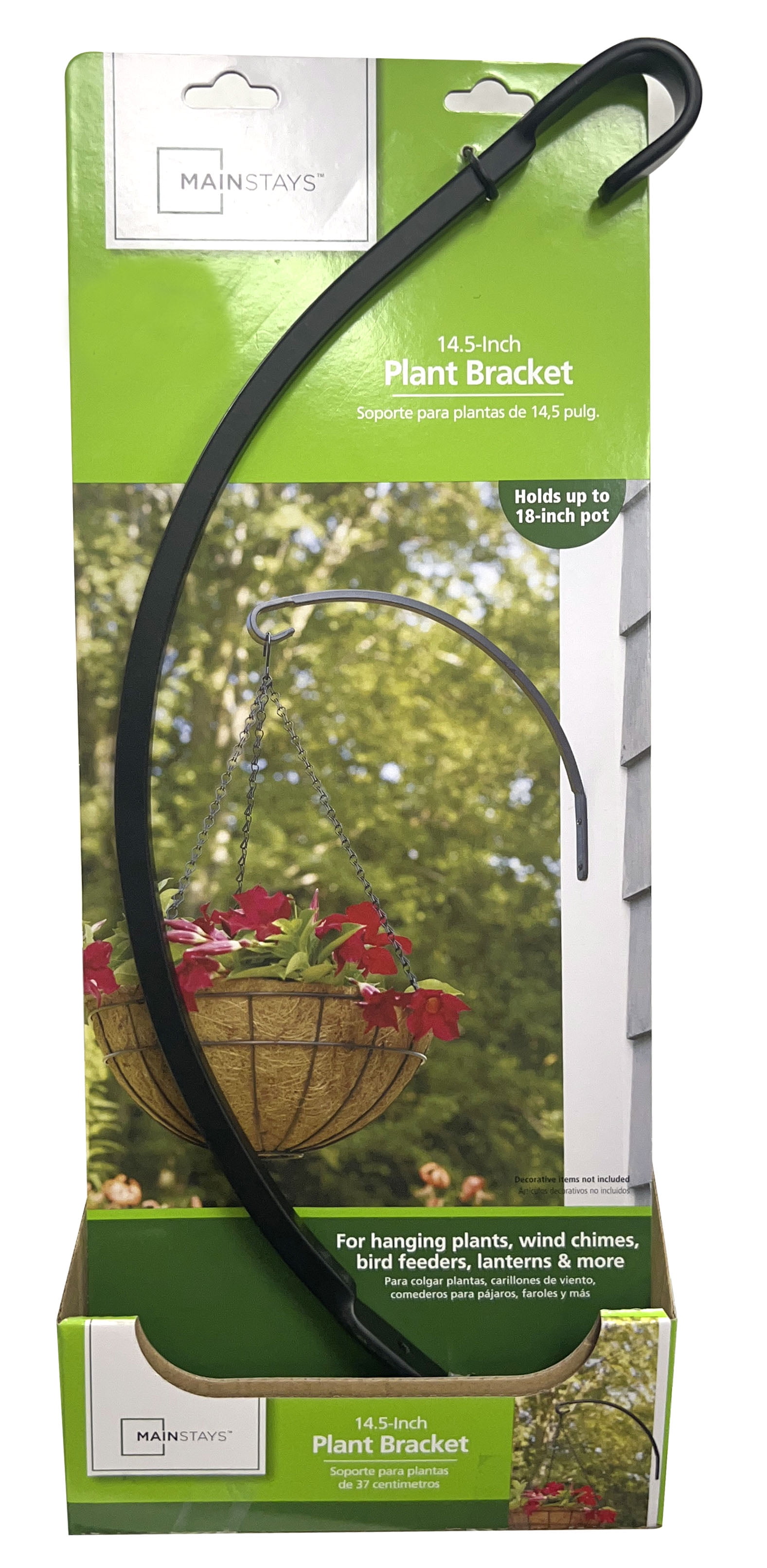 Mainstays Black Metal 14.5-Inch Plant Hanger Bracket - Walmart.com