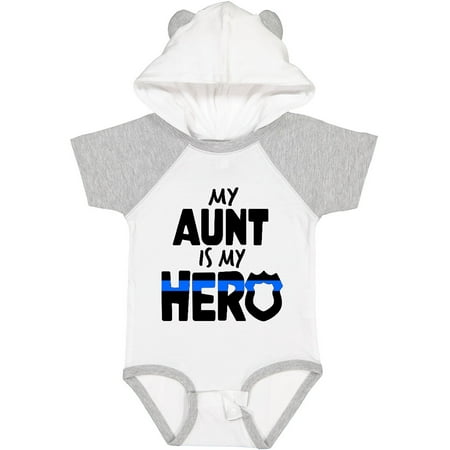 

Inktastic My Aunt is My Hero Police Officer Family Gift Baby Boy or Baby Girl Bodysuit