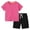 Pinky, variant on LLYwey 2 Piece Summer Outfit Sets for Toddler Girls Boys Short Sleeve T-Shirt and Shorts 2 Piece Outfit Clothes Sets, New-40, Black, 2T