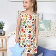 thumbnail image 4 of Fotbe Crabs Shrimps Vestido de Dormir para Niñas de 3 a 10 Años, Mangas Cortas, Estilo Princesa, Pijama Camisón con Mangas Voladas-Small, 4 of 6