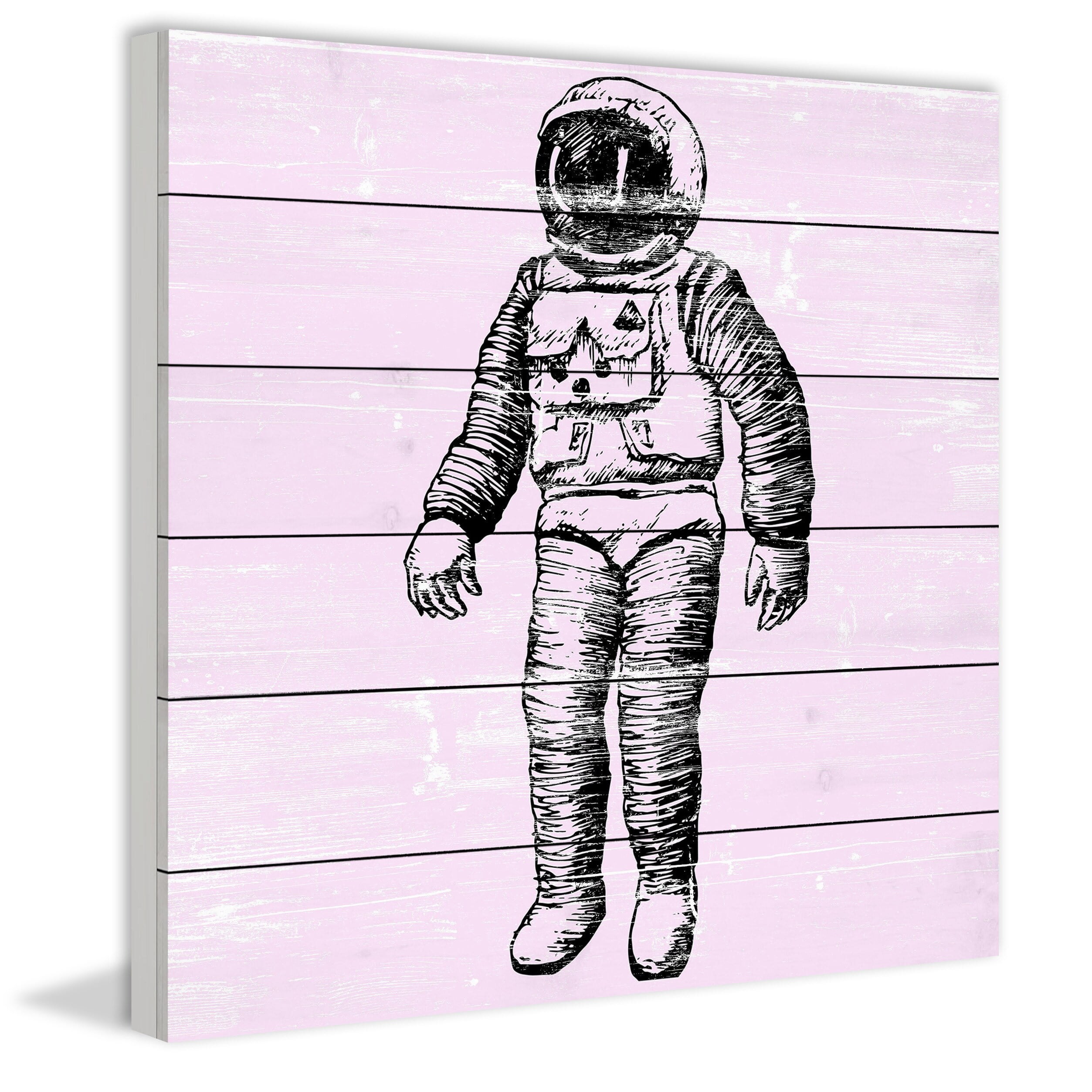 Space Ready Painting Print on White Wood