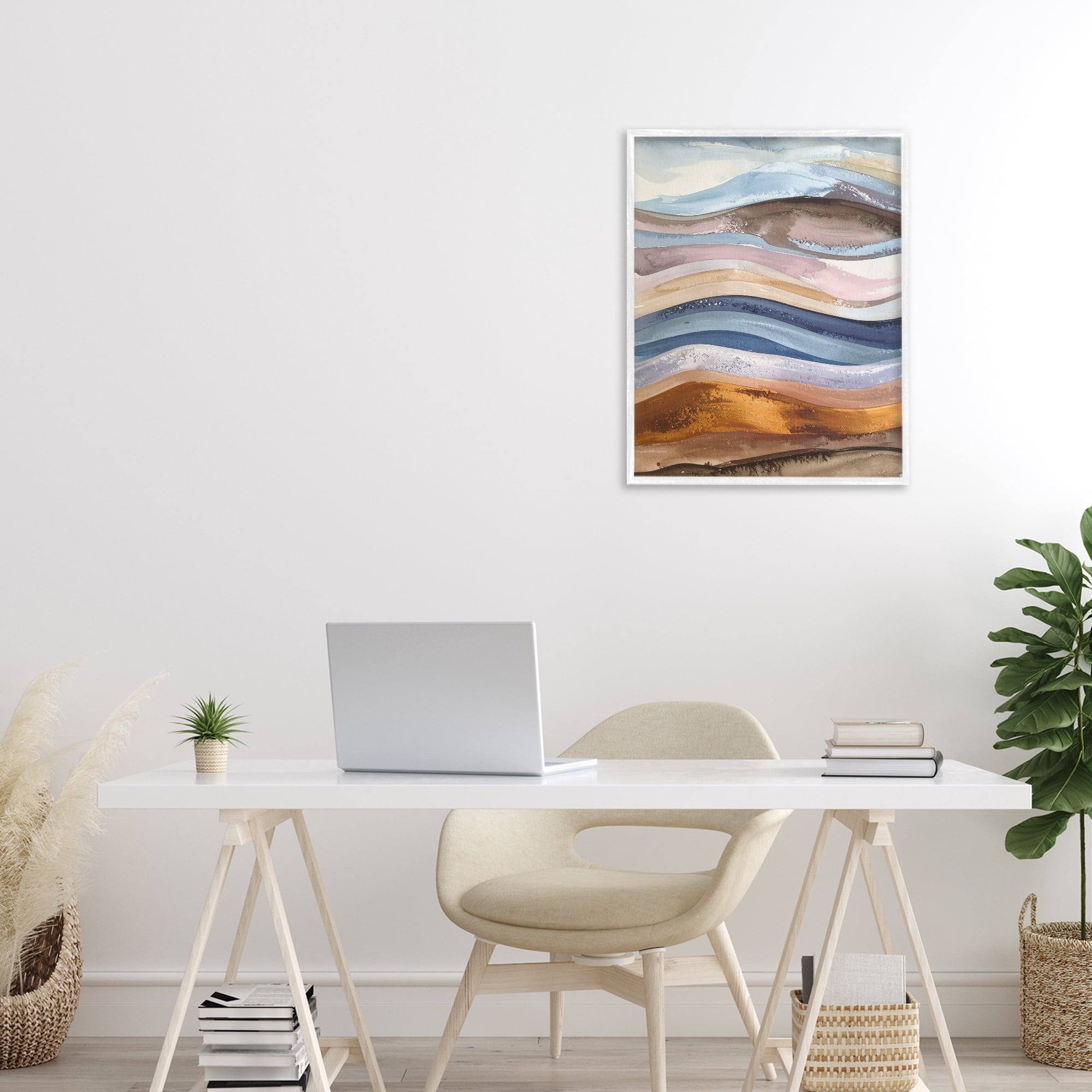 Stupell Industries Ocean Flow Layers White Framed Giclee Art, design by Alonza Saunders