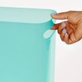 thumbnail image 4 of mDesign Plastic Small 1.5 Gal./5.7 Liter Trash Can, Built-In Handles, Dark Aqua, 4 of 5