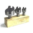 thumbnail image 4 of Ensemble de Qualité de 3 Pcs Coupe-Mouches Tige 1/2 Pouces + Outil HSS - Support en Bois, 4 of 4