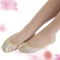 thumbnail image 3 of 1 par de zapatos de yoga suaves Zapatos de baile antideslizantes ligeros Zapatos de yoga de cordón elástico Talla L (Dorado), 3 of 3