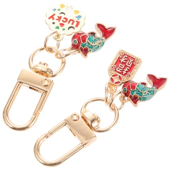 FENGGUIQU Colorful Metal Carp Keychain for Bag Charm, Key Decoration, Perfect Gift for Kids, Friends, and Accessories