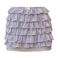 thumbnail image 5 of Women Sexy Ruffle Short Skirt With Bowknot Solid Color Party Mini Shorts Short Skirt Low Waist Layered Skirt, 5 of 6