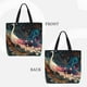 thumbnail image 2 of Disketp Abstract Peacock Painting Bolsa Tote de Lona para Mujer, Bolso de Hombro y Cruzado con Cierre de Cremallera, 2 of 7