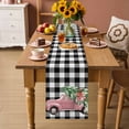 thumbnail image 2 of Christmas Pink Truck Table Runner 36 Inches Long Farmhouse Dress Scarves, Xmas Tree Farmhouse White Black Plaid Dining Tablerunner for Coffee Table/Kitchen Island/Party Décor, Small 13" x 36", 2 of 8