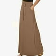 thumbnail image 4 of Women Flowy Swing Long Skirts Drawstring High Waist Maxi Skirt Summer Beach Pleated Casual Skirts, 4 of 7