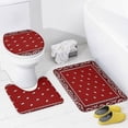 thumbnail image 4 of Bandana Pattern Shower Curtain Bathroom Sets Toilet Lid Rug, Bath Mat And Contour Mat, Shower Curtain 4Pcs, 4 of 6