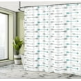 thumbnail image 4 of Ambesonne Retro Shower Curtain, Arrow Pattern Horizontal, 69"Wx70"L, Grey Teal White, 4 of 4