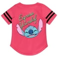 thumbnail image 2 of Disney Girls Baseball Jersey T-Shirt with Lilo & Stitch and Mickey Mouse- Girls Sizes 4-16 Hot Pink, 2 of 8
