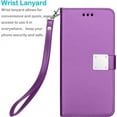 thumbnail image 5 of Entronix Wallet Case Compatible with iPhone 15 Pro, Foldable Book Style with Lanyard, Purple, 5 of 6