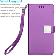 Wallet Phone Case for iPhone 15 Pro Max, Shockproof Kickstand Flip Case for Apple iPhone 15 Pro Max (2023 Release) with Credit Card Holder for Men/Girls Women,Purple