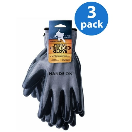 Core 3 Pair Pack - CD9400-L-3PK, 3 Pair Value Pack, Premium Smooth Finish Nitrile Coated Glove