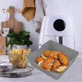 thumbnail image 5 of Rectangle Silicone Fryer Liner Dual Handles Food Grade BPA Free Heat Resistant Dishwasher Safe Reusable Oven Baking Tray Basket Bowl Kitchen Supplies, 5 of 5