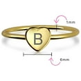 thumbnail image 4 of Bling Jewelry Womens Tiny Minimalist Silver Ring Heart Shape Initial Monogram Gold Plated Sterling, 4 of 5