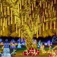 thumbnail image 3 of Deago Christmas Lights Outdoor, Meteor Shower Lights 20 inch 8 Tube 288 LED Snow Falling Icicle Cascading Lights for Xmas Tree Halloween Decoration Wedding Party, Warm White, 3 of 9
