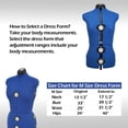 thumbnail image 5 of GEX 13 Dials Female Fabric Adjustable Mannequin Dress Form for Sewing, Mannequin Body Torso with Stand, Up to 70" Shoulder Height Blue (Medium), 5 of 8