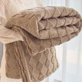 thumbnail image 4 of ZFYXGS Milk Fleece Blanket Winter Thickened Office Nap Coral Fleece Sofa Cover Blanket Shawl Small Blanket All-season Use 70x78 inches Coffee, 4 of 6