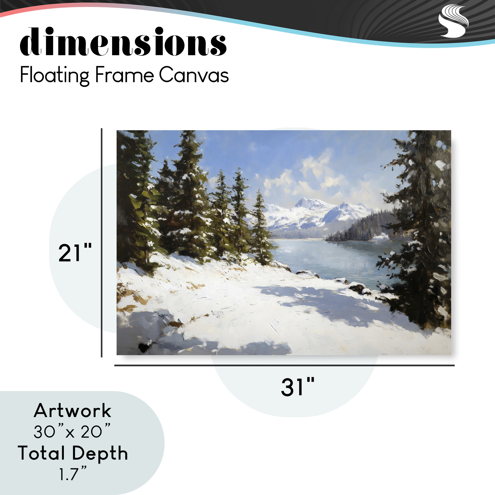 Way Up North Landscape Gray Framed Floater Canvas Wall Art, design by Petal Prints Design