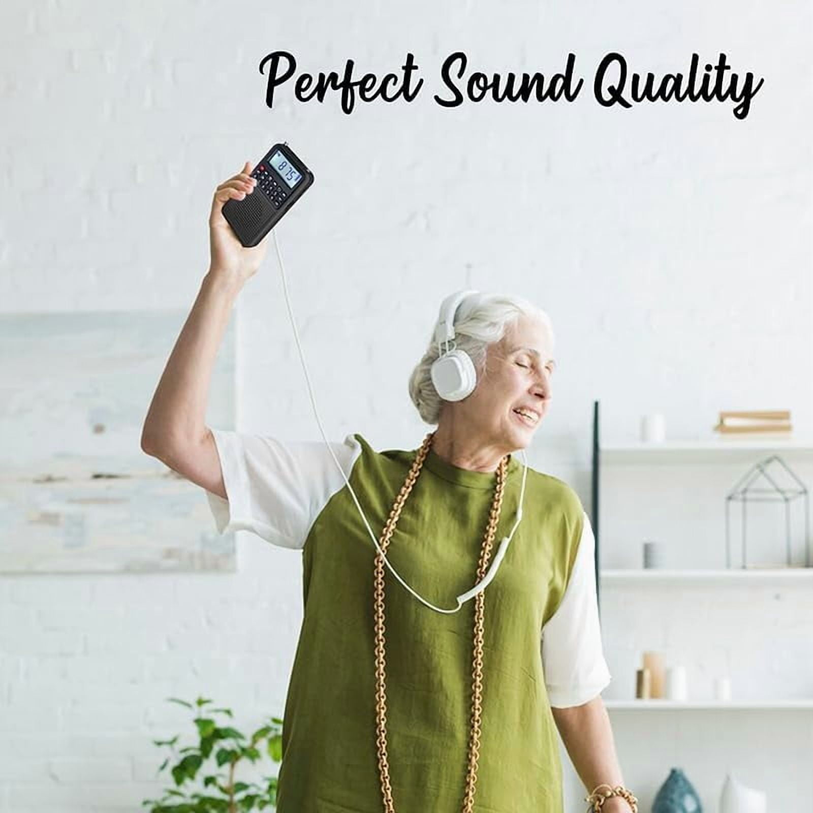 Portable AM/FM Radio with Bluetooth - Emergency Light, Flashlight, Voice Recorder, MicroSD Playback | Strong Signal, Rechargeable Battery for Home, Camping, Power Outages