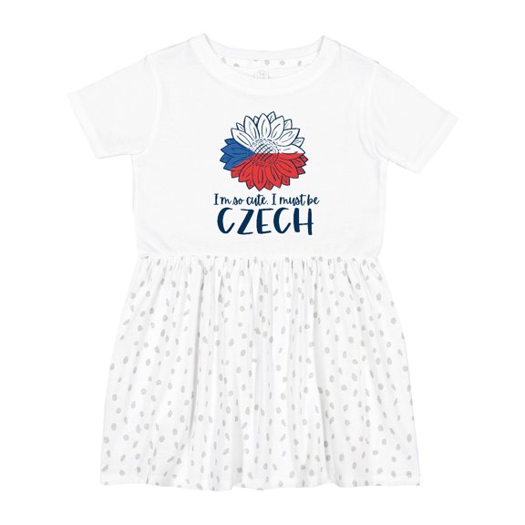 Inktastic I'm So Cute, I Must Be Czech Sunflower Girls Toddler Dress